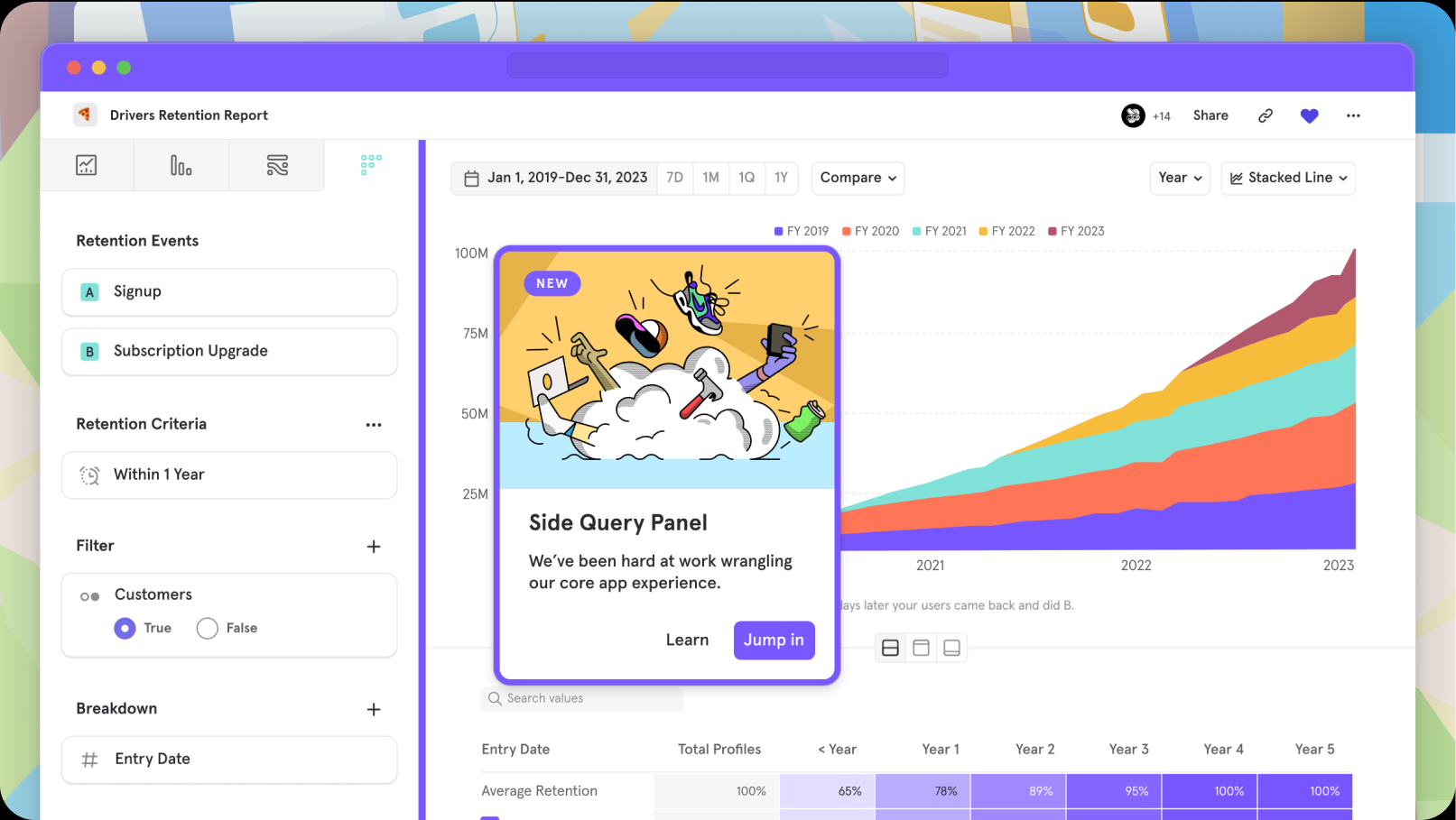 Mixpanel side query builder.